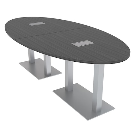Skutchi Designs 45 in W, 96 in L, 29 in H, Engineered Wood Top, Grey HAR-OVL-46x93-DOU-ELEC-ASIANNIGHT